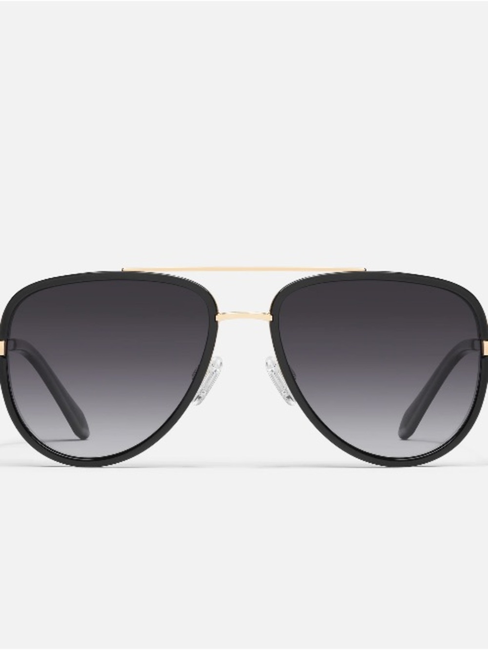 Quay Australia All In Aviator Black Sunglasses With Gold